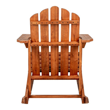 Kiawah Outdoor Patio Classic Acacia Wood Adirondack Rocking Chair - JONATHAN Y